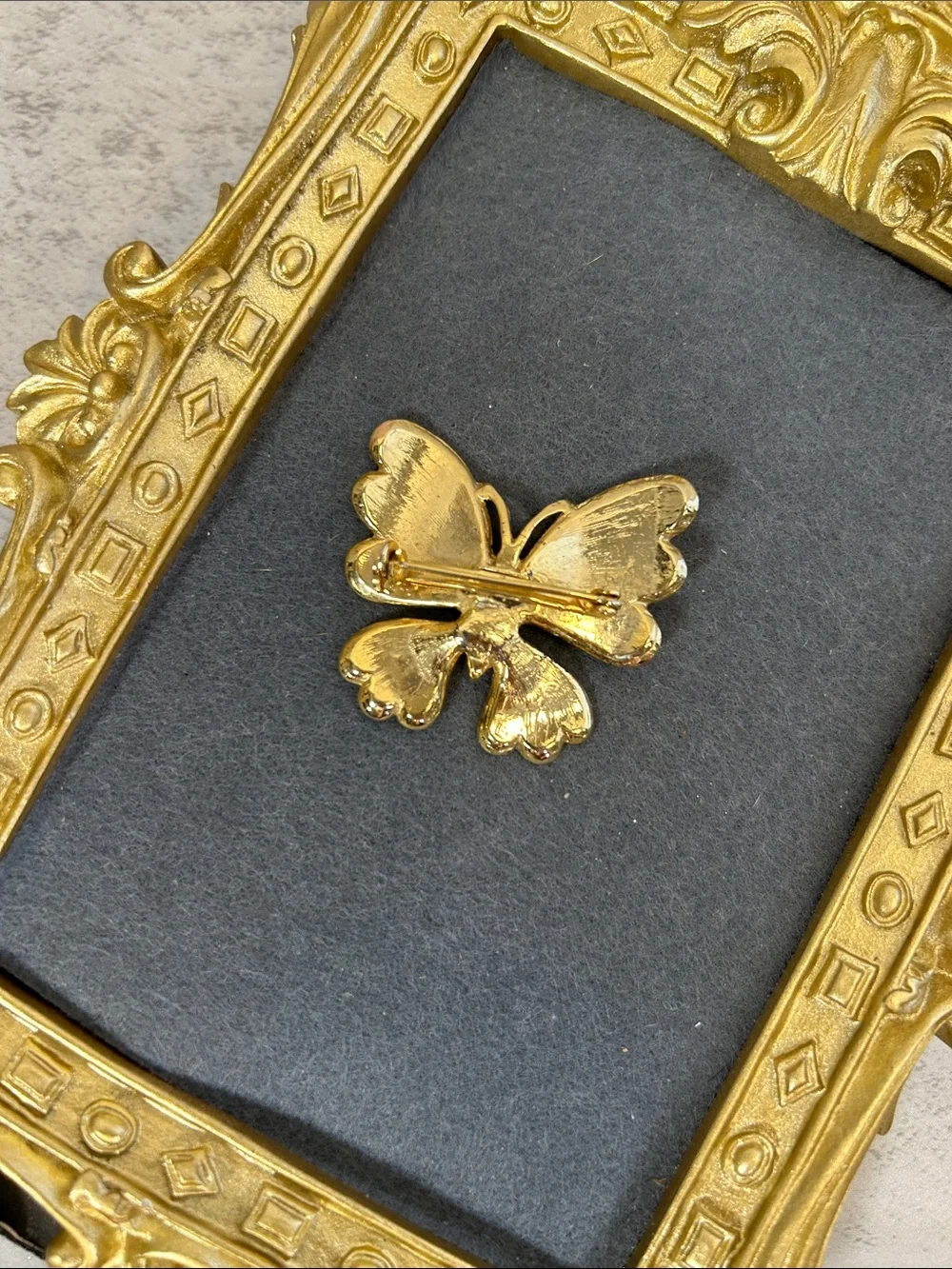 Enamel Butterfly Pin - Pastel Orange, Yellow & Green